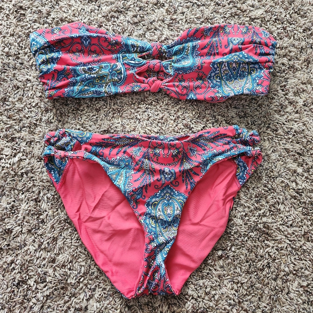 Pink and Blue Paisley Bikini Set Loft SWIM